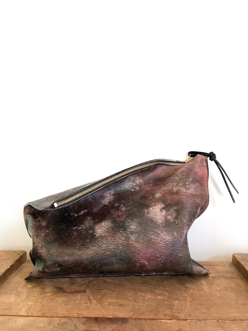 Galaxy inspired leather clutch