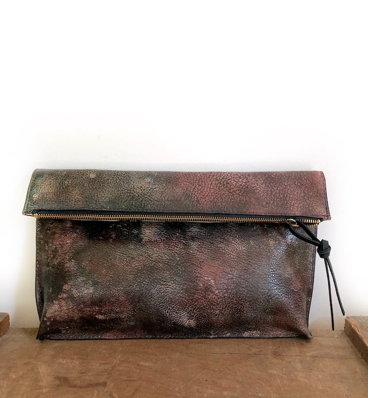 Galaxy Hand Painted Leather Clutch